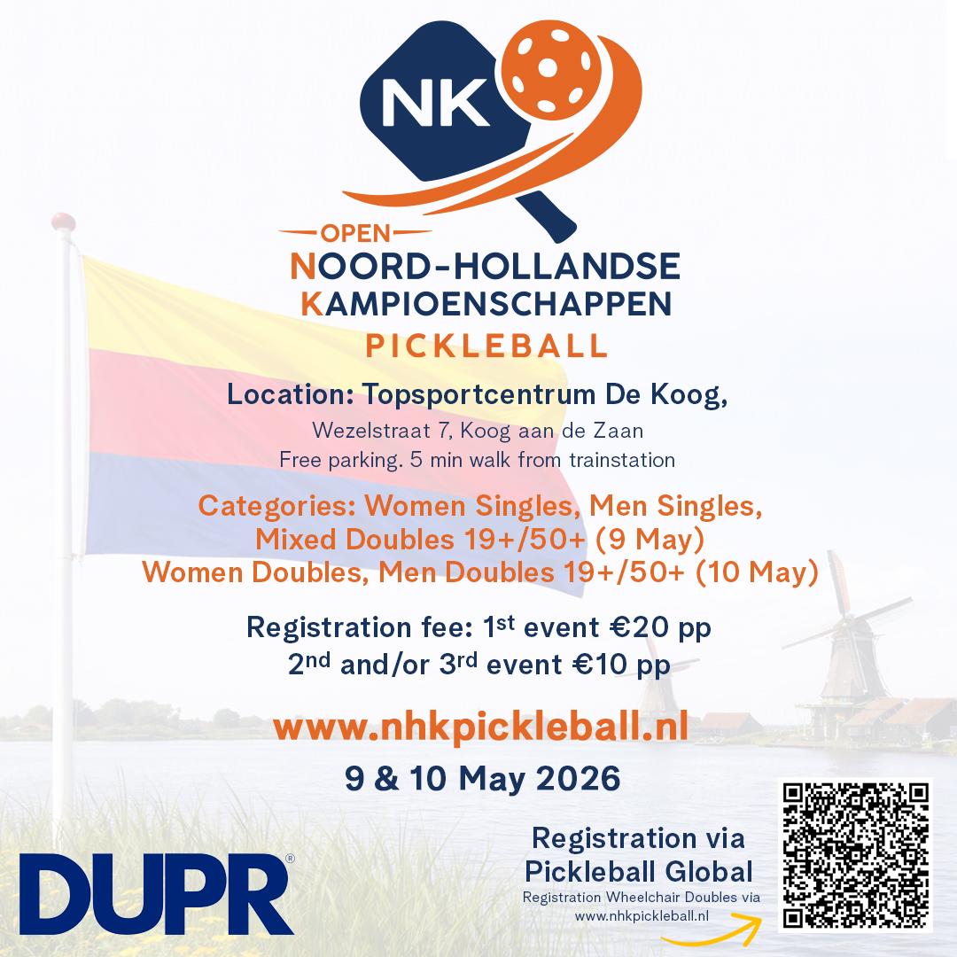 Open Noord-Hollandse Kampioenschappen Pickleball poster